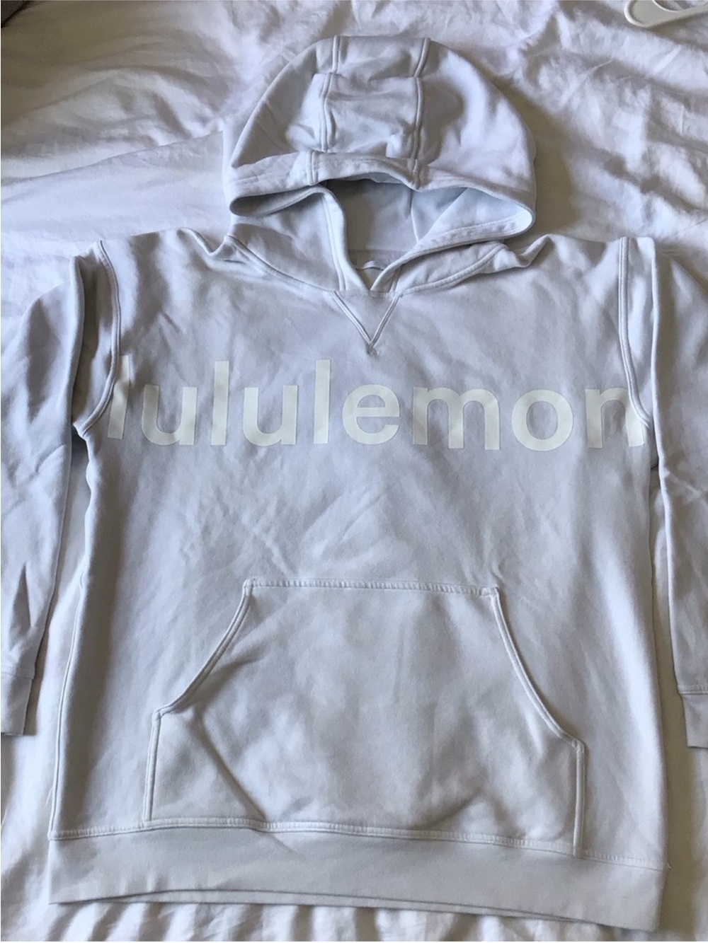 Lululemon White Logo Hoodie Sweater